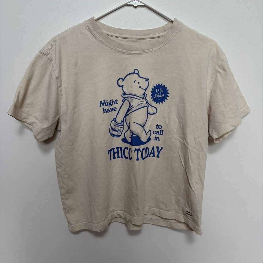 Life Is Good Winnie The Pooh “Might Have To Call In Thicc” Crusher Tee Sz Medium